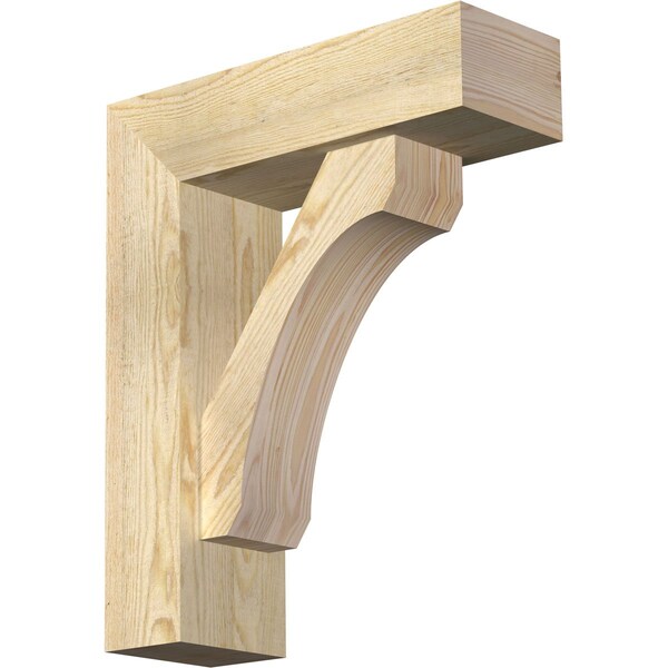 Ekena Millwork Legacy Block Rough Sawn Bracket w/ Offset Brace, Douglas Fir, 6"W x 18"D x 22"H BKT0604X18X22LEC05RDF - main